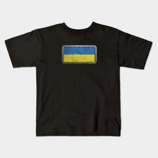 Rough Steel Flag of Ukraine Kids T-Shirt